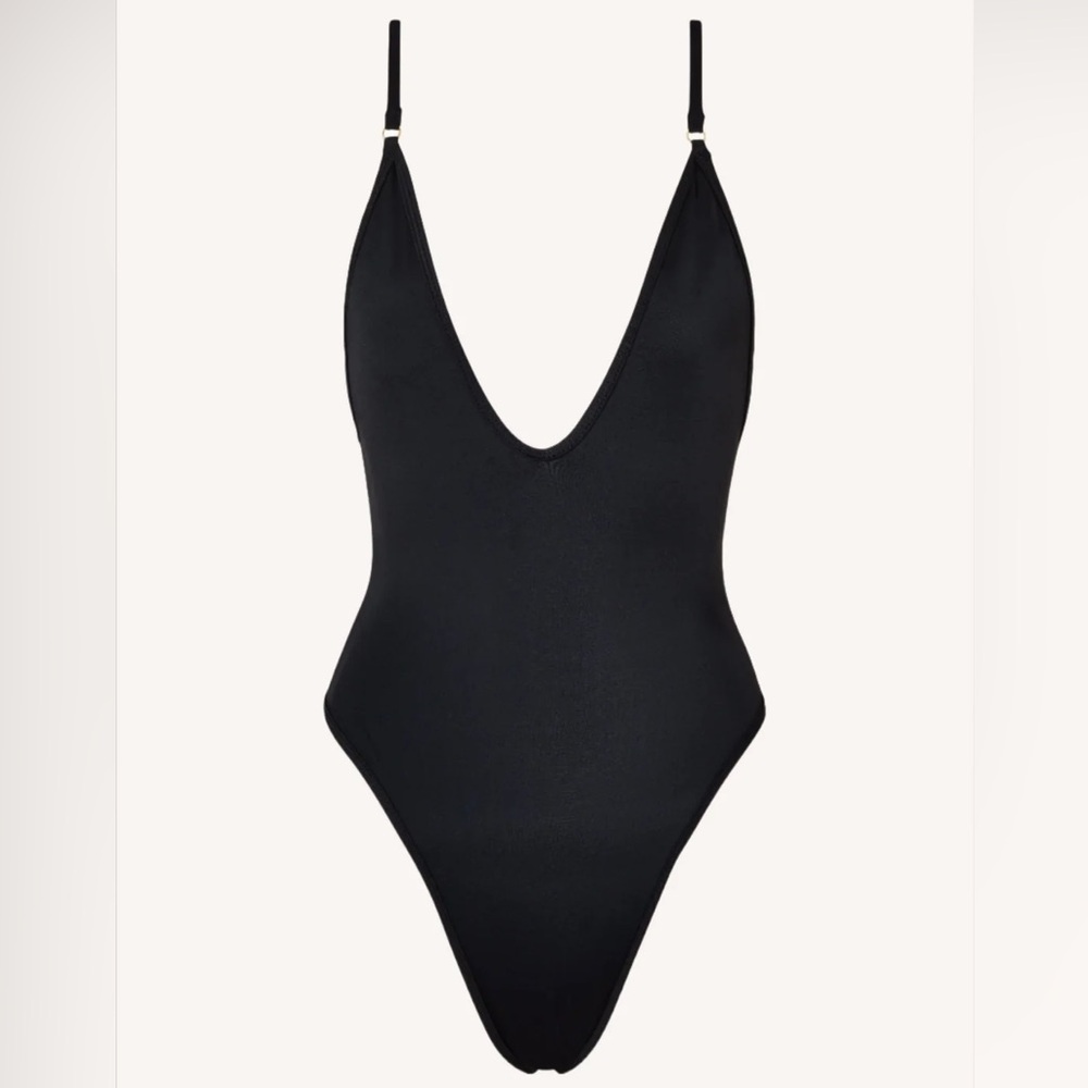 Gooseberry Intimates Black deep plunge swimsuit